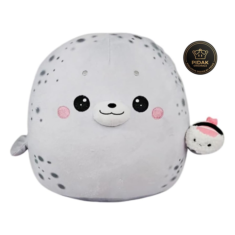 Giovina la Fochina Peluche Foca con Sushi 30 cm Esclusivo PIDAK – Foca Kawaii Morbida da Collezione