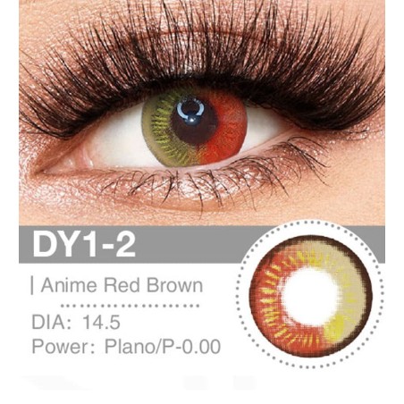 Lenti a contatto Lenti Cosplay Anime red brown 14.5 MM - Pidak Shop rosso – ideali per cosplay e fotografia