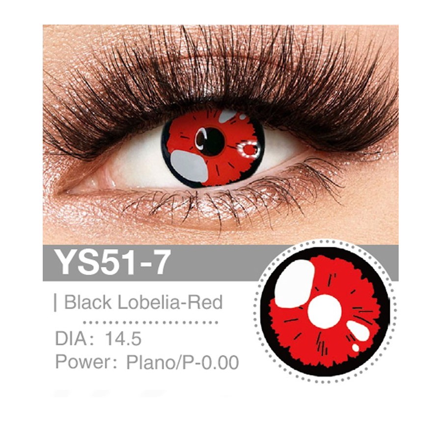 Lenti a contatto Lenti Cosplay Black Lobelia - Red 14.5 MM - Pidak Shop rosso – ideali per cosplay e fotografia