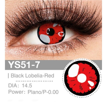 Lenti a contatto Lenti Cosplay Black Lobelia - Red 14.5 MM - Pidak Shop rosso – ideali per cosplay e fotografia