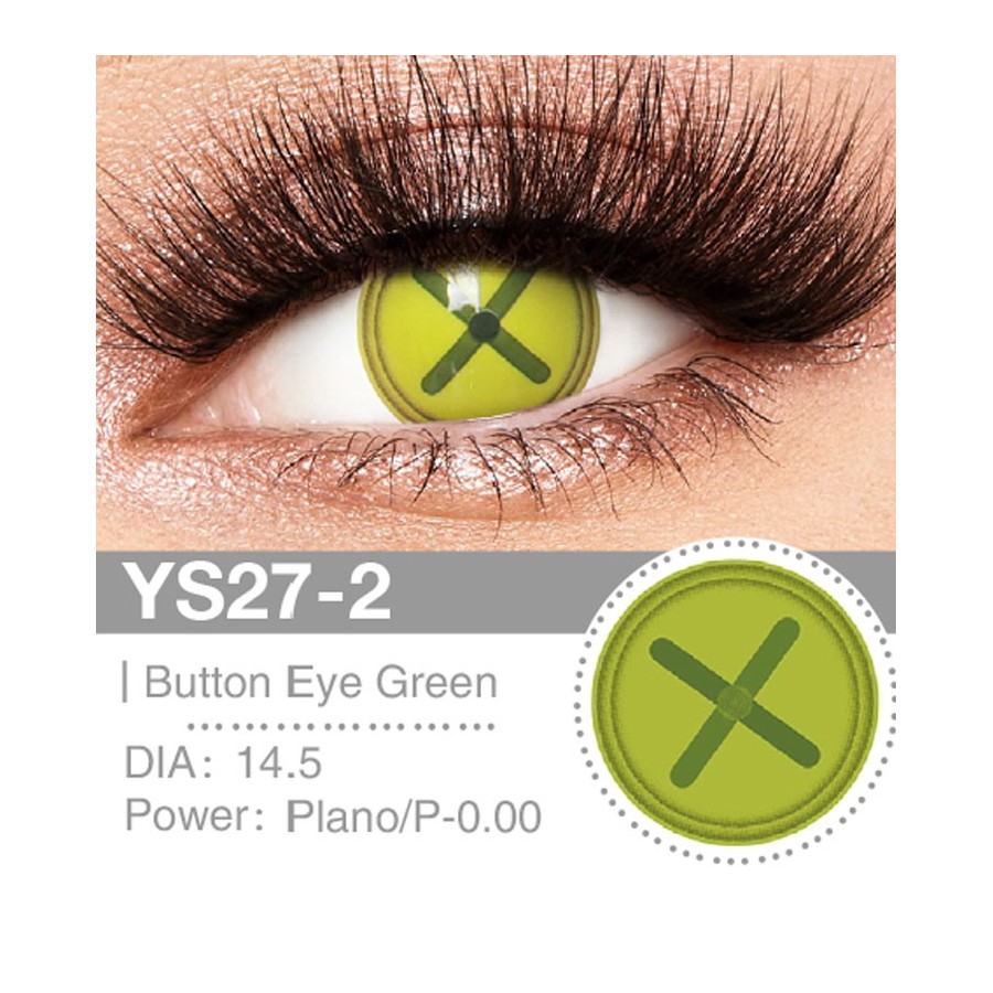 Lenti a contatto Lenti Cosplay Button Eye Green 14.5 MM - Pidak Shop verde – ideali per cosplay e fotografia