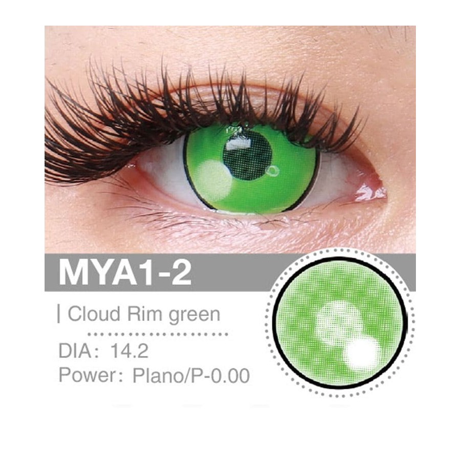 Lenti a contatto Lenti Cosplay Cloud Rim green 14.2 MM - Pidak Shop verde – ideali per cosplay e fotografia