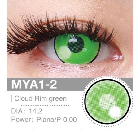 Lenti a contatto Lenti Cosplay Cloud Rim green 14.2 MM - Pidak Shop verde – ideali per cosplay e fotografia