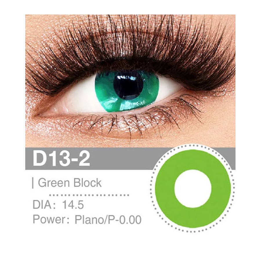 Lenti a contatto Lenti Cosplay Green Block 14.5 MM - Pidak Shop verde – ideali per cosplay e fotografia