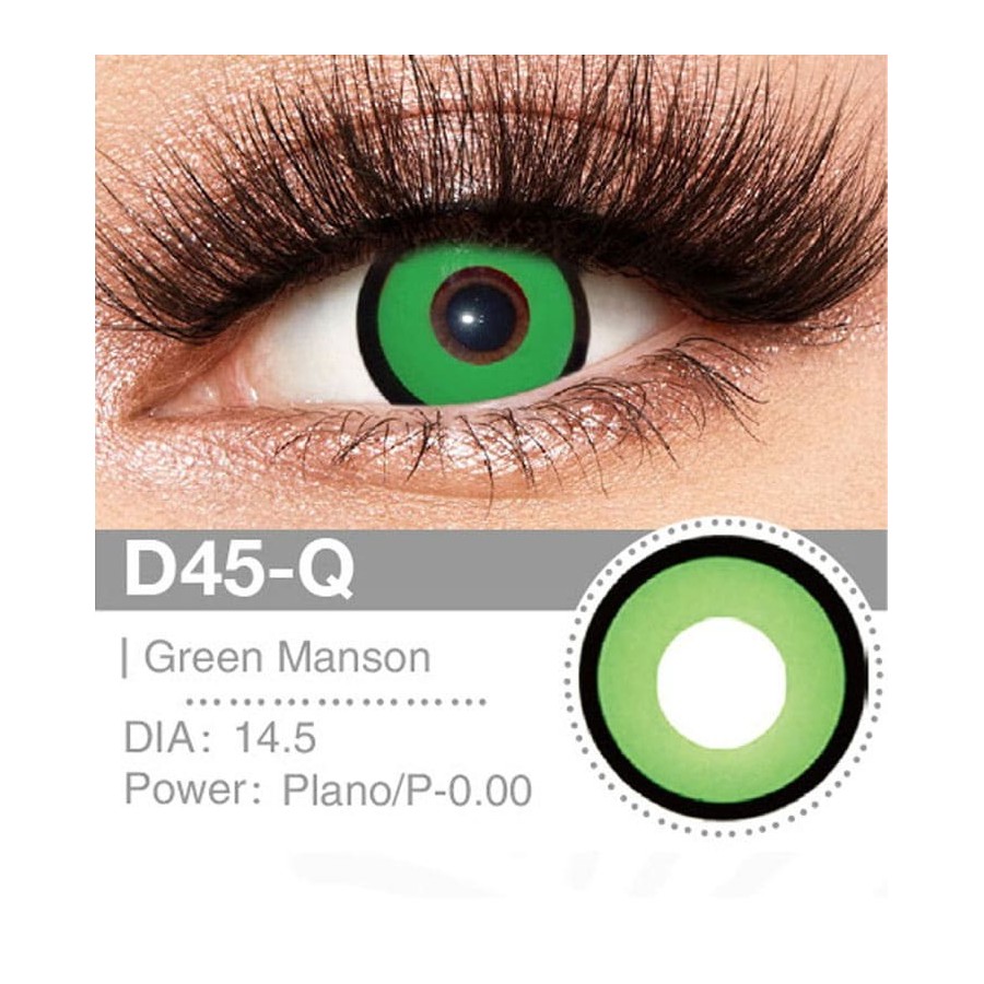 Lenti a contatto Lenti Cosplay Green Manson 14.5 MM - Pidak Shop verde – ideali per cosplay e fotografia