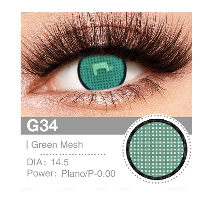 Lenti a contatto Lenti Cosplay Green Mesh 14.5 MM - Pidak Shop verde – ideali per cosplay e fotografia