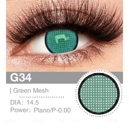 Lenti a contatto Lenti Cosplay Green Mesh 14.5 MM - Pidak Shop verde – ideali per cosplay e fotografia