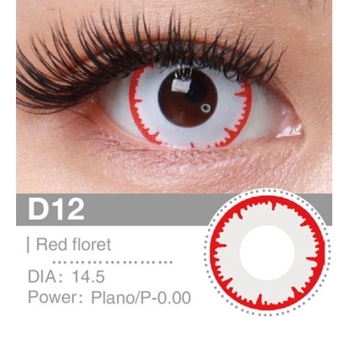 Lenti a contatto Lenti Cosplay Red Floret 14.5 MM - Pidak Shop rosso – ideali per cosplay e fotografia