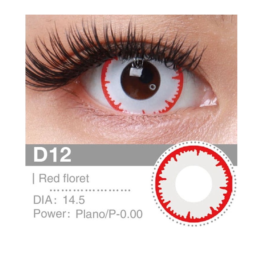 Lenti a contatto Lenti Cosplay Red Floret 14.5 MM - Pidak Shop rosso – ideali per cosplay e fotografia