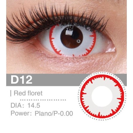 Lenti a contatto Lenti Cosplay Red Floret 14.5 MM - Pidak Shop rosso – ideali per cosplay e fotografia