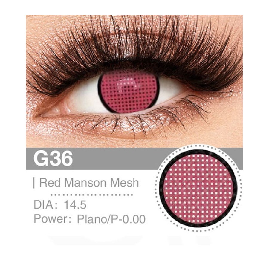 Lenti a contatto Lenti Cosplay Red Manson Mesh 14.5 MM - Pidak Shop rosso – ideali per cosplay e fotografia