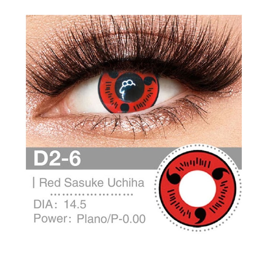 Lenti a contatto Lenti Cosplay Red Village Ninja Survivor 14.5 MM - Pidak Shop rosso – ideali per cosplay e fotografia