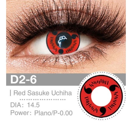 Lenti a contatto Lenti Cosplay Red Village Ninja Survivor 14.5 MM - Pidak Shop rosso – ideali per cosplay e fotografia