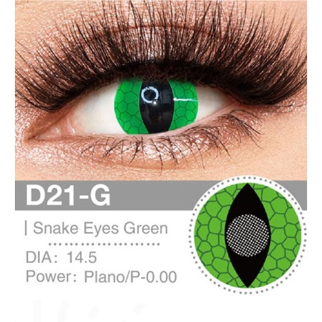 Lenti a contatto Lenti Cosplay Snake Eyes Green 14.5 MM - Pidak Shop verde – ideali per cosplay e fotografia