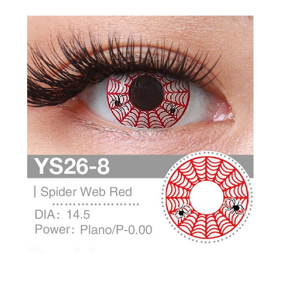 Lenti a contatto Lenti Cosplay Spider Web Red 14.5 MM - Pidak Shop rosso – ideali per cosplay e fotografia