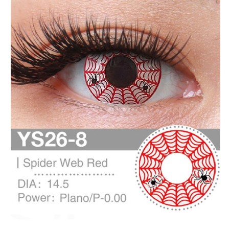 Lenti a contatto Lenti Cosplay Spider Web Red 14.5 MM - Pidak Shop rosso – ideali per cosplay e fotografia
