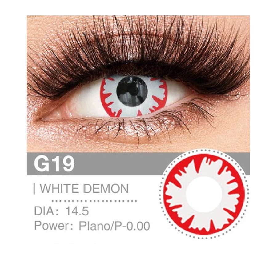 Lenti a contatto Lenti Cosplay White Demon 14.5 MM - Pidak Shop bianco – ideali per cosplay e fotografia