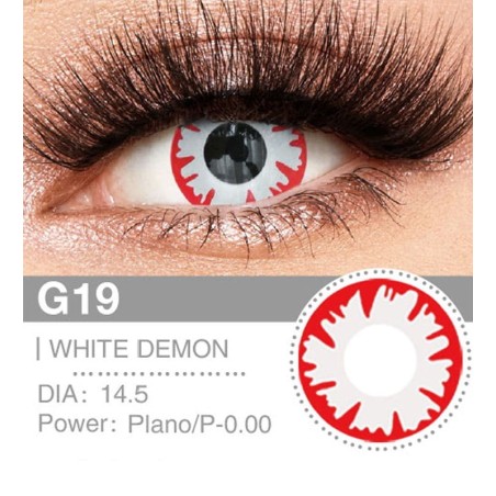 Lenti a contatto Lenti Cosplay White Demon 14.5 MM - Pidak Shop bianco – ideali per cosplay e fotografia