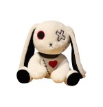 Peluche Coniglio Dark Seduto Bianco 23 cm morbido e di alta qualità
