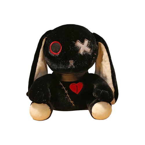 Peluche Coniglio Dark Seduto Nero 30 cm morbido e di alta qualità
