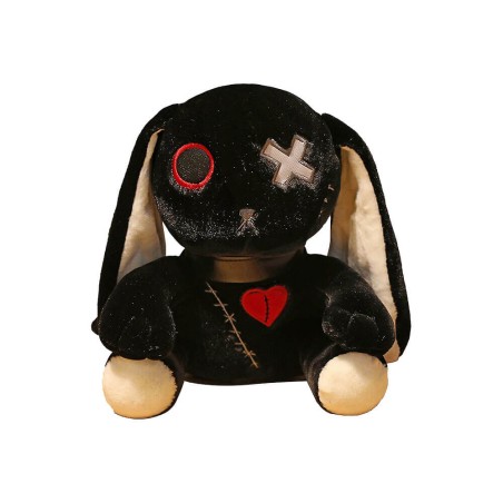 Peluche Coniglio Dark Seduto Nero 30 cm morbido e di alta qualità