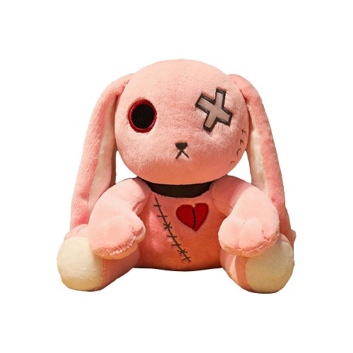 Peluche Coniglio Dark Seduto Rosa 30 cm morbido e di alta qualità