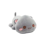 Peluche Gatto Chibi Sdraiato Grigio 70 cm morbido e di alta qualità