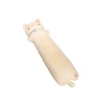 Peluche Gatto Cilindrico Kawaii con Collare Crema 70 cm morbido e di alta qualità