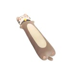 Peluche Gatto Cilindrico Kawaii con Collare Grigio 70 cm morbido e di alta qualità