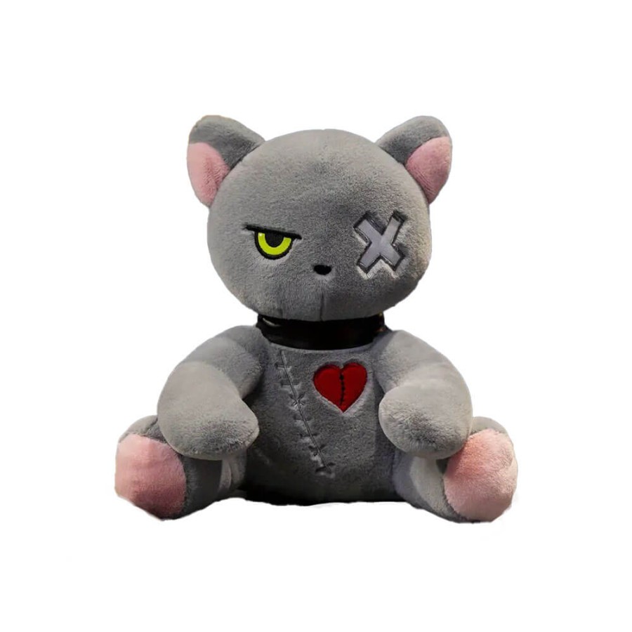 Peluche Gatto Dark Seduto Grigio 25 cm morbido e di alta qualità