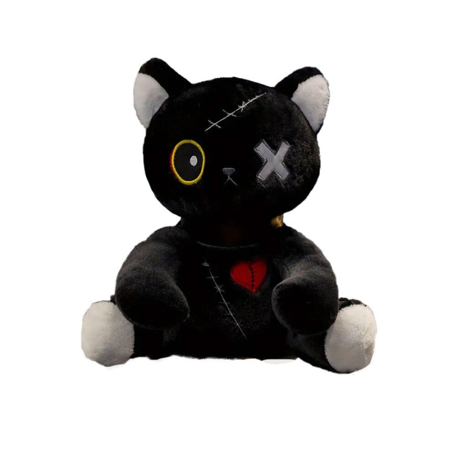 Peluche Gatto Dark Seduto Nero 25 cm morbido e di alta qualità