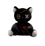 Peluche Gatto Dark Seduto Nero 25 cm morbido e di alta qualità