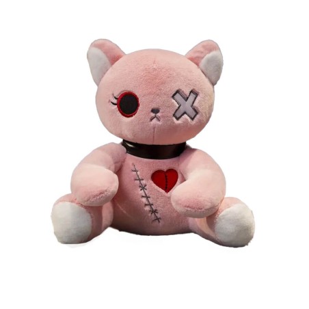 Peluche Gatto Dark Seduto Rosa 25 cm morbido e di alta qualità