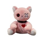 Peluche Gatto Dark Seduto Rosa 30 cm morbido e di alta qualità