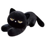 Peluche Gatto Nero 90 cm – Gatto Kawaii Morbido con Occhi Gialli e Design Realistico