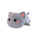 Peluche Gatto Occhi Dolci Sdraiato Grigio 40 cm morbido e di alta qualità