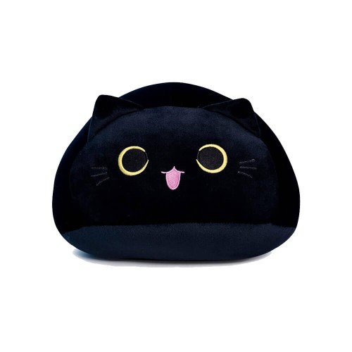 Peluche Gatto Sfera Bocca Aperta Nero 30 cm morbido e di alta qualità