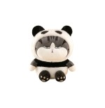 Peluche Gatto Soriano Seduto Vestito Panda 35 cm morbido e di alta qualità