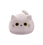 Peluche Gatto Tondo Bianco Occhi Gialli con Coda 55 cm morbido e di alta qualità