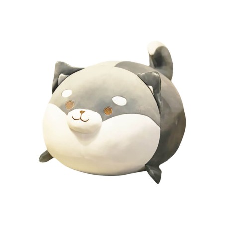 Peluche Husky Cilindro Grigio 50 cm morbido e di alta qualità