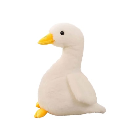 Peluche Papera Seduta Bianca 30 cm morbido e di alta qualità