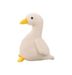 Peluche Papera Seduta Bianca 30 cm morbido e di alta qualità