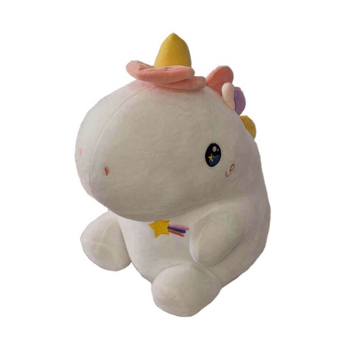 Peluche Unicorno Bianco 40 cm morbido e di alta qualità