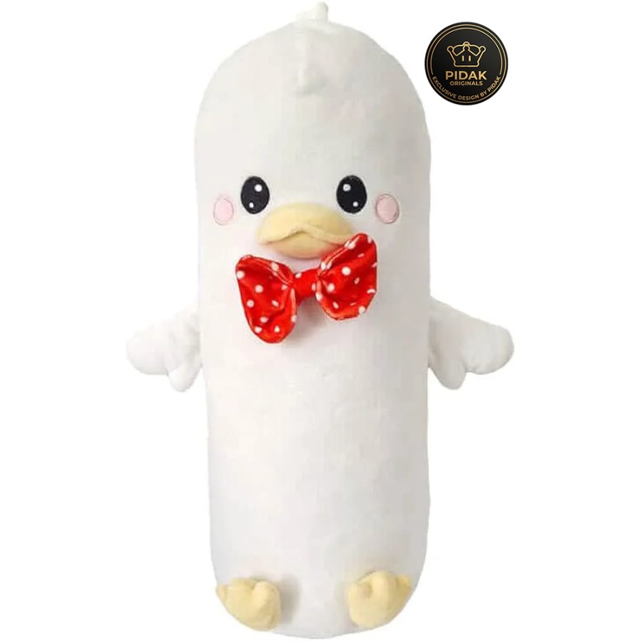 Pi-Duck Peluche Papera 50 cm Esclusivo PIDAK – Papera Kawaii con Papillon Rosso Morbida da Collezione
