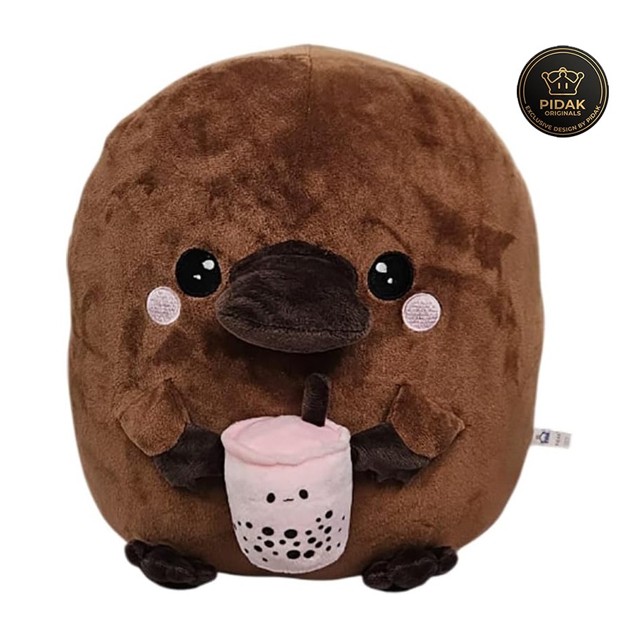 Plat-Tea Peluche Ornitorinco con Bubble Tea 30 cm Esclusivo PIDAK – Ornitorinco Kawaii Morbido da Collezione