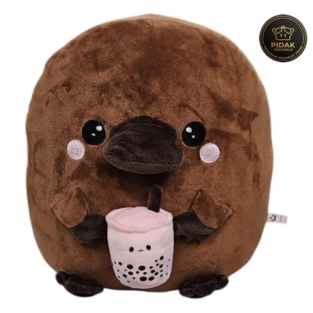 Plat-Tea Peluche Ornitorinco con Bubble Tea 30 cm Esclusivo PIDAK – Ornitorinco Kawaii Morbido da Collezione