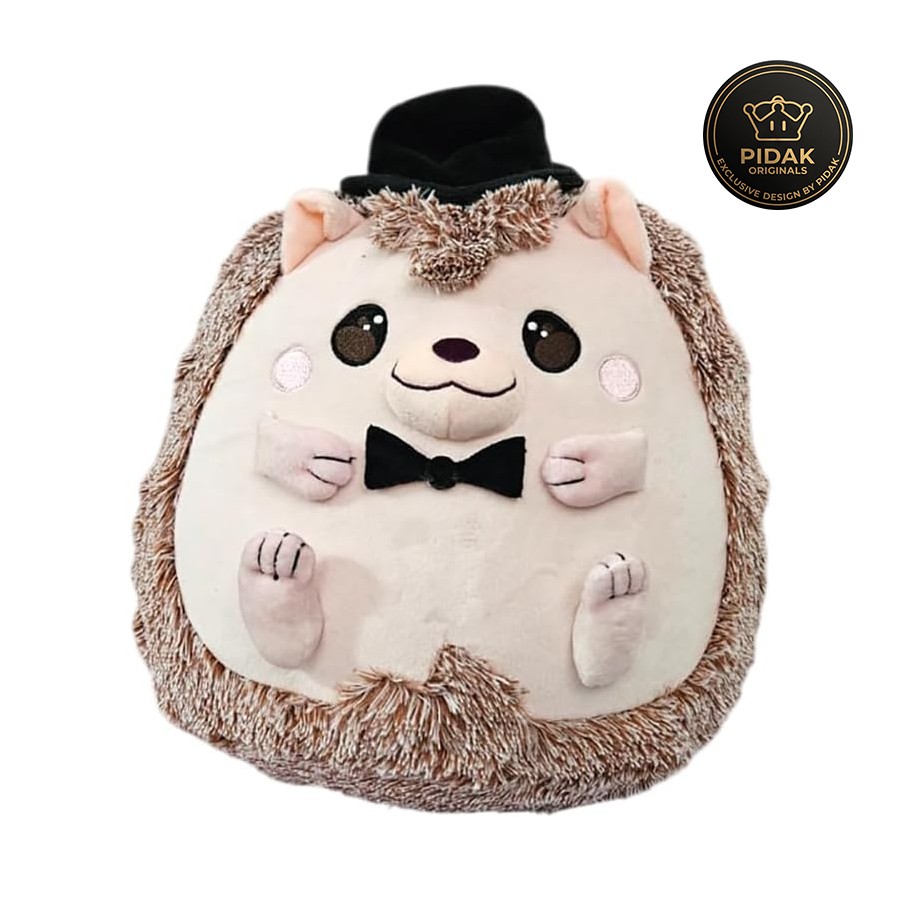 Sir Tony Peluche Riccio Elegante 30 cm Esclusivo PIDAK – Riccio Kawaii con Cappello e Papillon