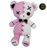 TeddyGoth Peluche Orso Gotico 50 cm Esclusivo PIDAK – Orso Gothic Kawaii Rosa e Bianco da Collezione