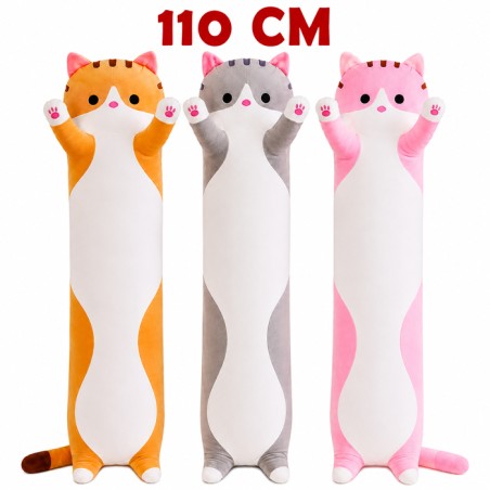 Peluche Gatto Lungo Cilindro 110 cm XXL – 3 Varianti – Assemblato in Italia