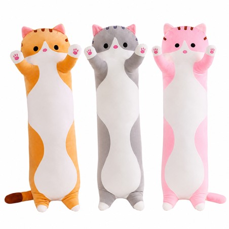 Peluche Gatto Lungo Cilindro 50 cm – Disponibile in 3 Colori